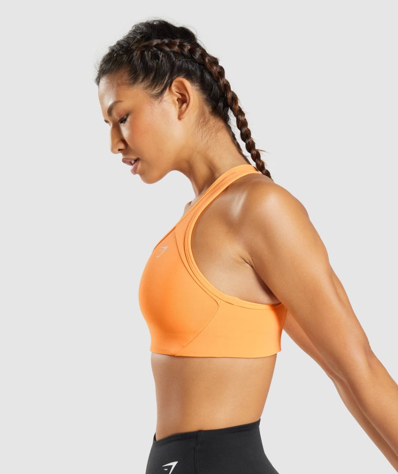 Women's Gymshark Essential Racer Back Sports Bra Orange | CA 1607N5